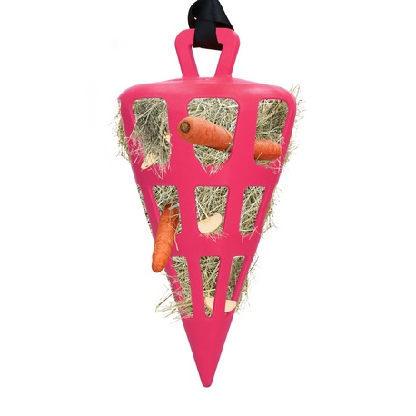 EXCELLENT FUN AND FLEX HAY SLOWFEEDER, PINK CARROT EXCELLENT FUN AND FLEX HAY SLOWFEEDER, PINK CARROT